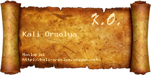 Kali Orsolya névjegykártya